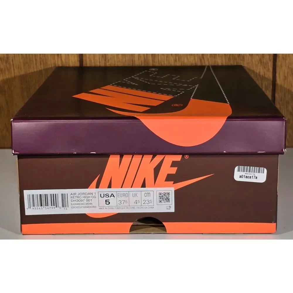 SHOEBOX ONLY - Nike Air Jordan 1 Retro High OG Black Archaeo Brn Sz 5 DH3097-001